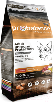 Сухой корм для собак ProBalance Immuno Adult с говядиной (15кг)