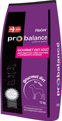 

Корм для собак ProBalance, Gourmet Diet Adult с говядиной и ягненком