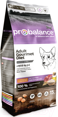 Сухой корм для собак ProBalance Gourmet Diet Adult с говядиной и кроликом (15кг)