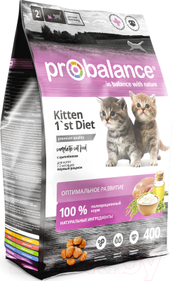 Сухой корм для кошек ProBalance 1'st Diet для котят c цыпленком (400г)