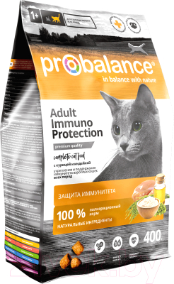 Сухой корм для кошек ProBalance Immuno с курицей и индейкой (400г)