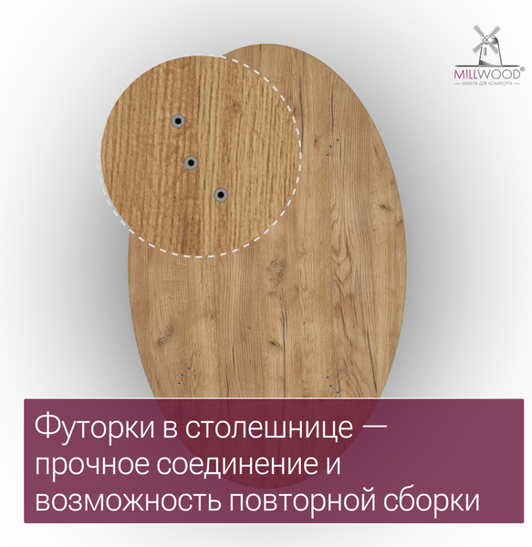 Купить Обеденный стол Millwood Верона овальный 160х100х75 / 51786_z_ch_5  