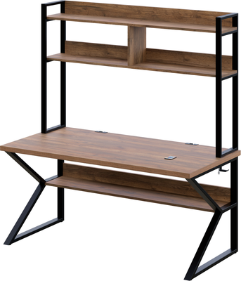 Компьютерный стол Millwood Кембридж 160х80х175.1 / 51664_t_ch_5 (дуб табачный Craft/черный) - 