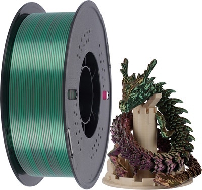 Пластик для 3D-печати Kingroon PLA Tri-Silk 1.75mm / NSC022 (1кг, Golden/Green/Rose Red) - 