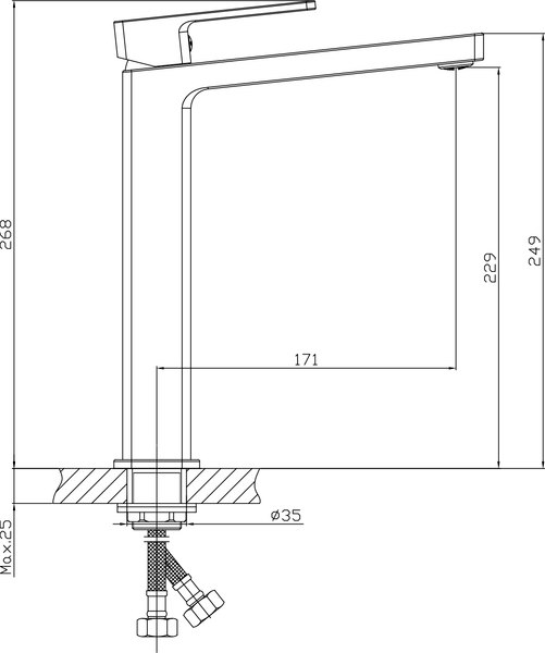 Купить Умывальник со смесителем Lauter 21842 + Cascade 21СК0655BS с сифоном 21635B в Бобруйске