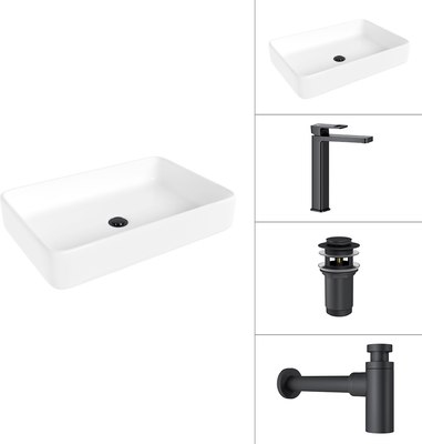 

Умывальник со смесителем, 21842 + Cascade 21СК0655BS + сифон 21635B + дон.клапан 21190B