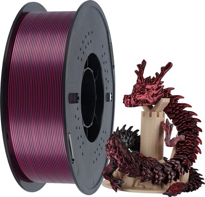 

Пластик для 3D-печати, PLA Dual-Silk Black-Red 1.75mm / NSC036
