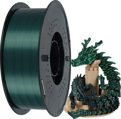 

Пластик для 3D-печати, PLA Dual-Silk Black-Green 1.75mm / NSC035