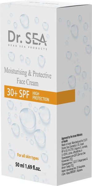 Крем для лица Dr. Sea Увлажняющий и защитный 30+ SPF (50мл)