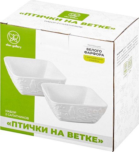 Набор салатников Elan Gallery Птички на ветке / 540924 (2шт)