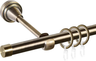 Карниз для штор АС ФОРОС Grace D19Г + заглушка (2м, антик) -