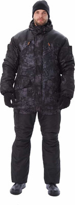 Костюм для охоты и рыбалки УРСУС Геркон кмф черный питон Алова/Кошачий глаз / КОС432-К86 (р.44-46, 182-188) -