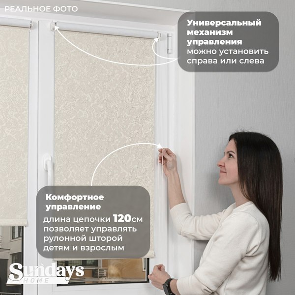Рулонная штора Sundays Home LM 97-04 100х160 (бежевый)
