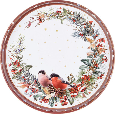 Поднос Agness Снегири 898-237 (красный) - 