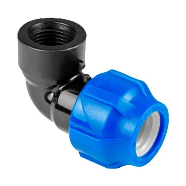 Отвод Valfex ПНД компрессионный 20х3/4" 150/30 / 1210012320034 (с внутренней резьбой) — фото 1