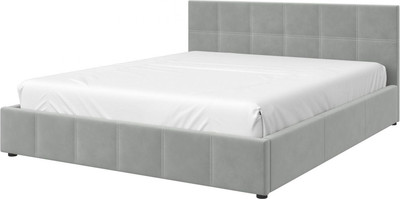 Односпальная кровать Bravo Мебель Грета 90х200 без ПМ Стандарт 4 вариант (светло-серый) - 