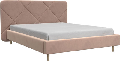 Двуспальная кровать Bravo Мебель Лима 160х200 без ПМ Стандарт 1 вариант (пудра) - 