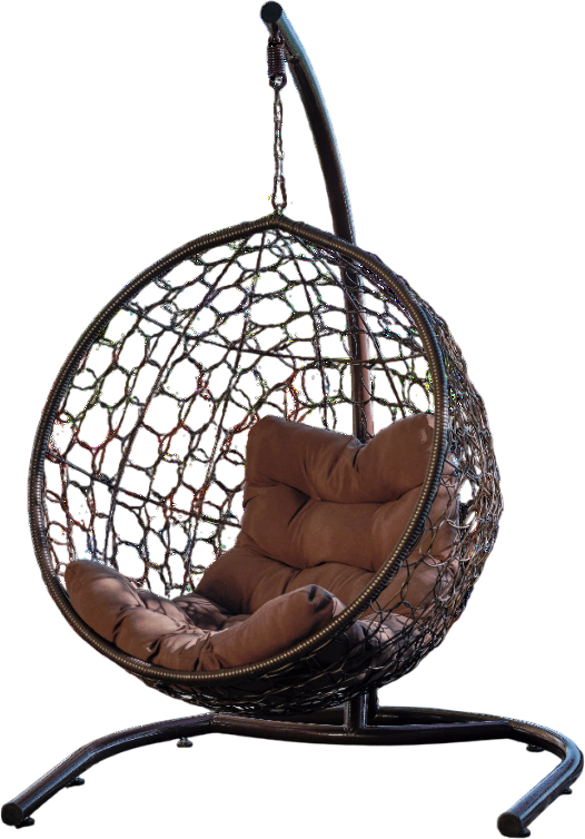 Кресло подвесное Риторика Либра (коричневый ротанг/коричневая подушка)