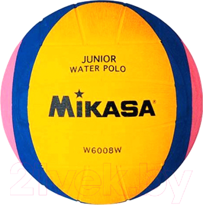Мяч для водного поло Mikasa Junior W6008W (желтый/синий/розовый, р-р 2)