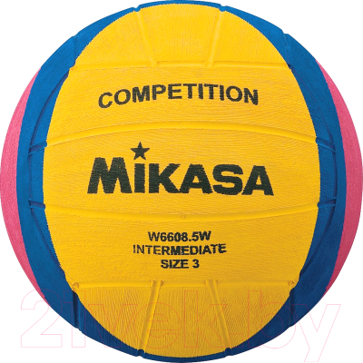 Мяч для водного поло Mikasa W6608 5W (желтый/синий/розовый, р-р 3)
