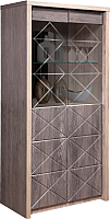 Шкаф с витриной Мебель-КМК 2Д Монако 0673.5 (сосна натуральная/дуб шато) - 