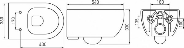 Купить Унитаз подвесной Berges Ego XL / 082728 в Барановичах
