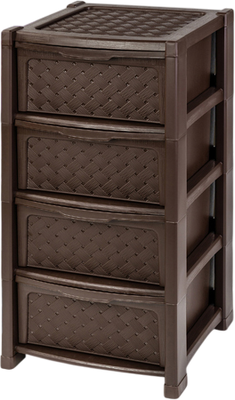 Комод пластиковый El Casa Виола 4-х секционный / 640054 (коричневый) - 