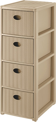 Комод пластиковый El Casa Elegance 4-х секционный / 640589 (бежевый) - 