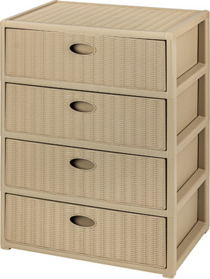 Комод пластиковый El Casa Elegance 4-х секционный / 640283 (бежевый) - 