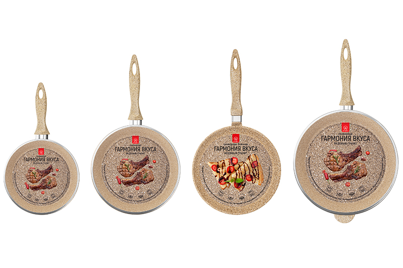 Набор сковородок Elan Gallery Гармония вкуса / 121125+4 (медовый гранит) — фото 5