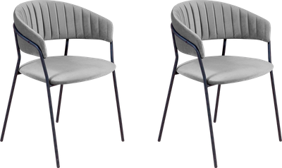 Набор стульев Arvento Форли (светло-серый/черный) -
