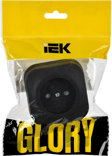 Розетка IEK Glory ERH13-K02M-10 (черный матовый)