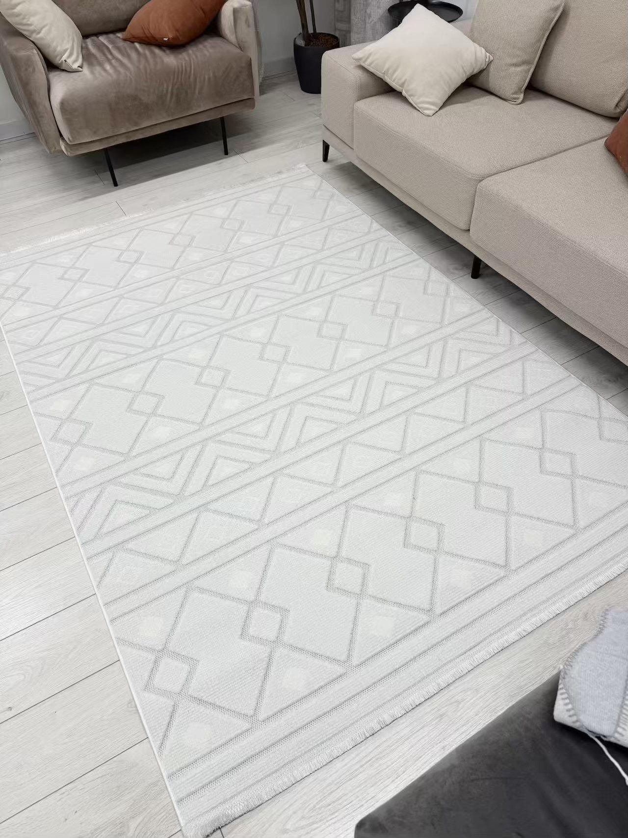 Ковер Radjab Carpet Моника Прямоугольник MC 450A (2.4x3.4, Cream) — фото 3