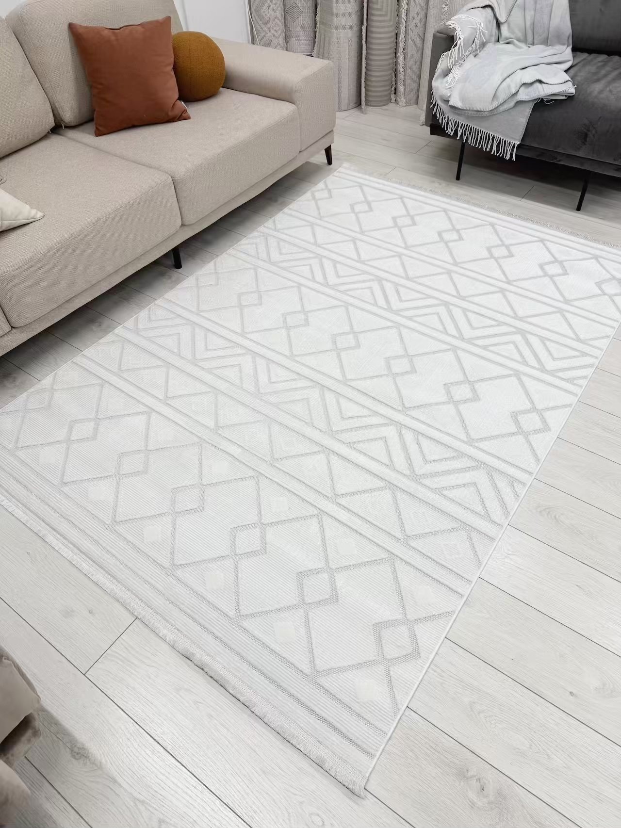 Ковер Radjab Carpet Моника Прямоугольник MC 450A (2.4x3.4, Cream) — фото 2