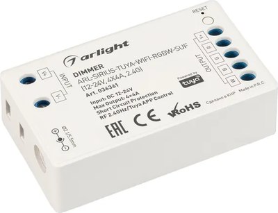 

Диммер для светодиодной ленты, ARL-SIRIUS-TUYA-WIFI-RGBW-SUF / 036361