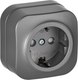 Розетка IEK Glory ERH14-K46M-16 (сталь матовый) - 