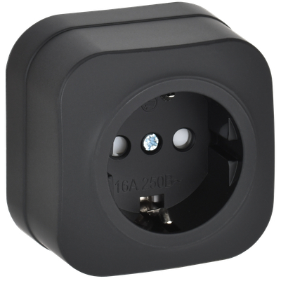 Розетка IEK Glory ERH14-K02M-16 (черный матовый)