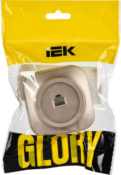 Розетка IEK Glory ETH10-K37M (шампань матовый)