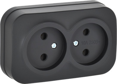 Розетка IEK Glory ERH20-K02M-10 (черный матовый) - 