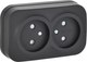 Розетка IEK Glory ERH23-K02M-10 (черный матовый) - 