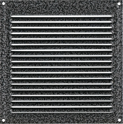 Решетка вентиляционная Нора-М 175x175 с сеткой / 19400 (кожа, серебристый) - 