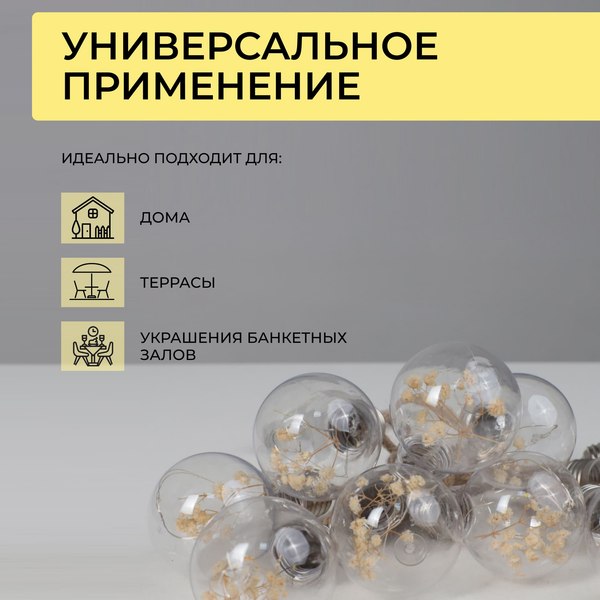 Светодиодная гирлянда AksHome Тип 2 Лампочки 10LED 1.65м 2АА