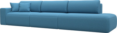 Диван Лига Диванов Лига-036 НПБ Модерн Лонг подлокотник слева / 124746L (рогожка амур голубой) -