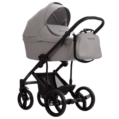 Детская универсальная коляска Bebetto Magnum Light Pro 2в1 (03, светло-серая кожа) - 