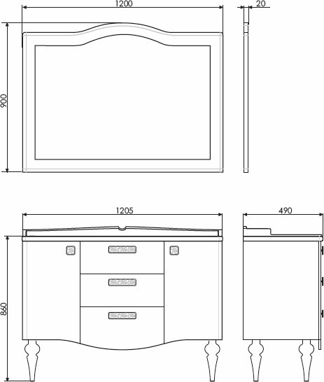 Купить Зеркало Comforty Монако-120  