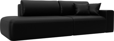 Диван Лига Диванов Лига-036 НПБ Модерн подлокотник справа / 127712 (экокожа Grifon 18 черный) -