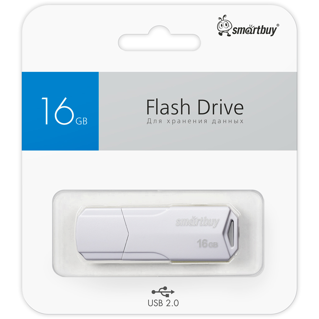 USB flash накопитель SmartBuy Clue 16Gb / SB16GBCLU-W (белый) — фото 4