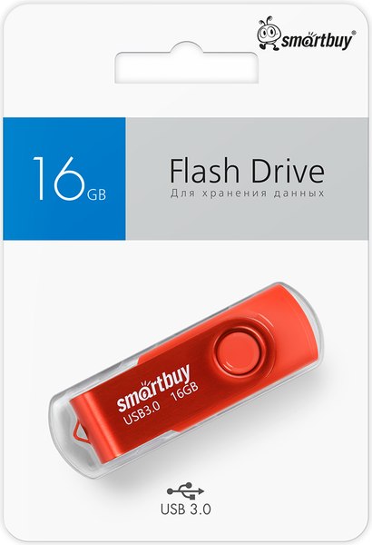 USB flash накопитель SmartBuy Twist 16Gb / SB016GB3TWR (красный)