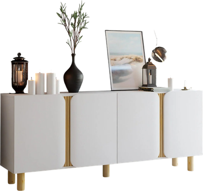 Тумба Dipriz Ola 4дв / Д.98029 (белый/лак) - 