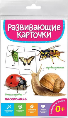 

Развивающие карточки, Насекомые